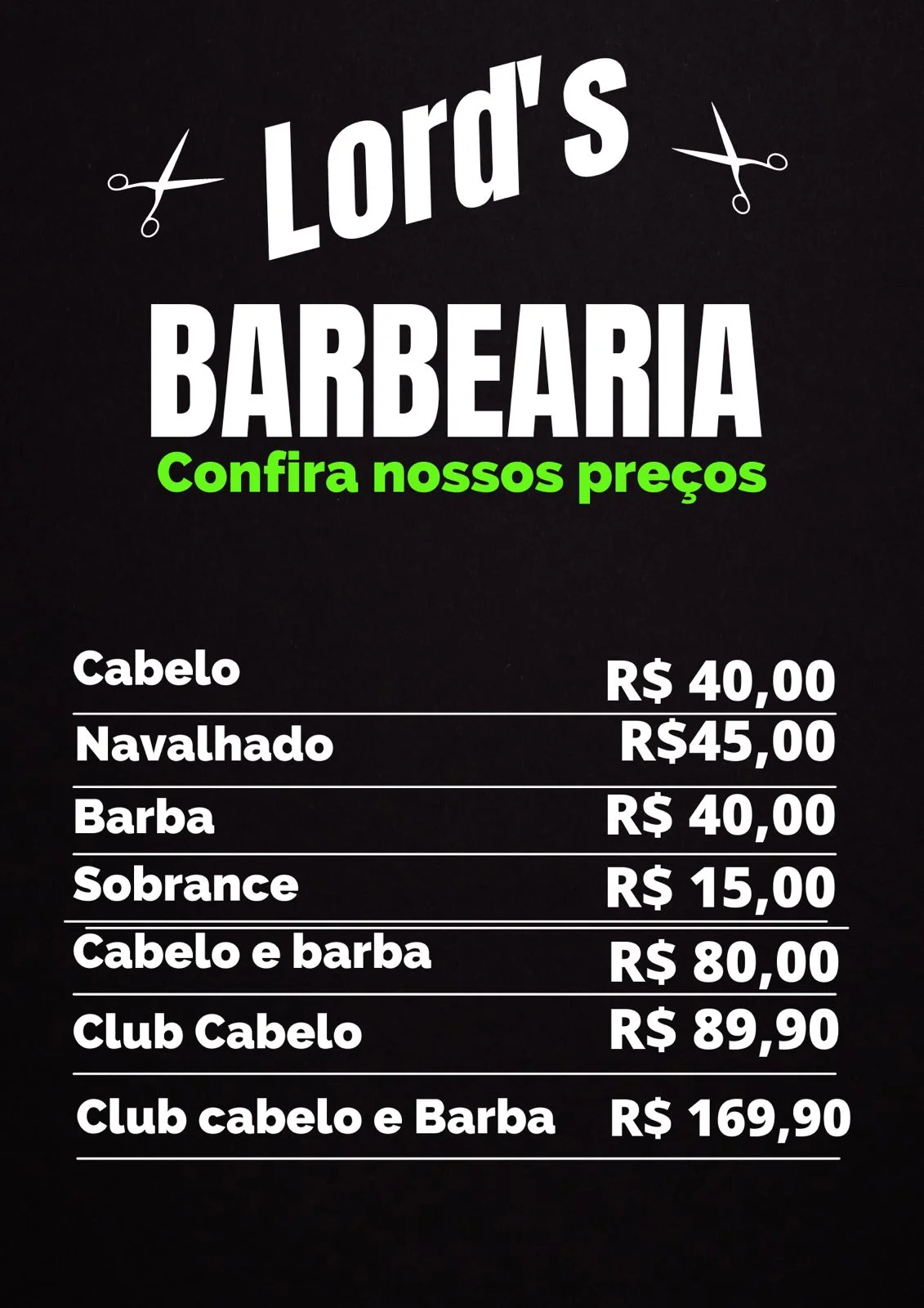 Tabela de Valores